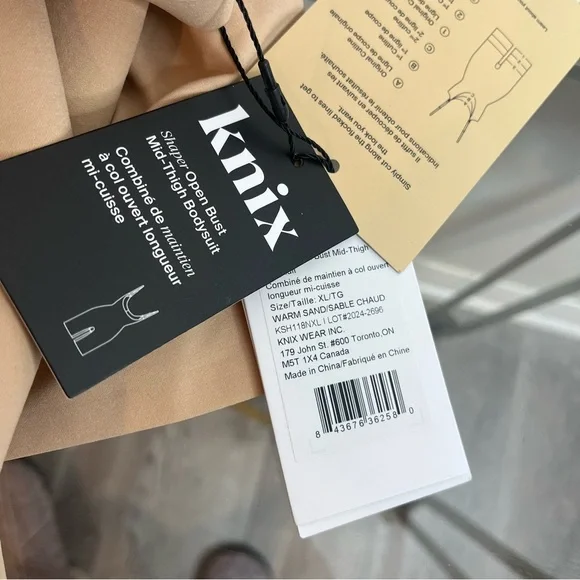 Knix Women's Size XL Customizable Open Bust Shaper Bodysuit Warm Sand NWT - Picture 8 of 14